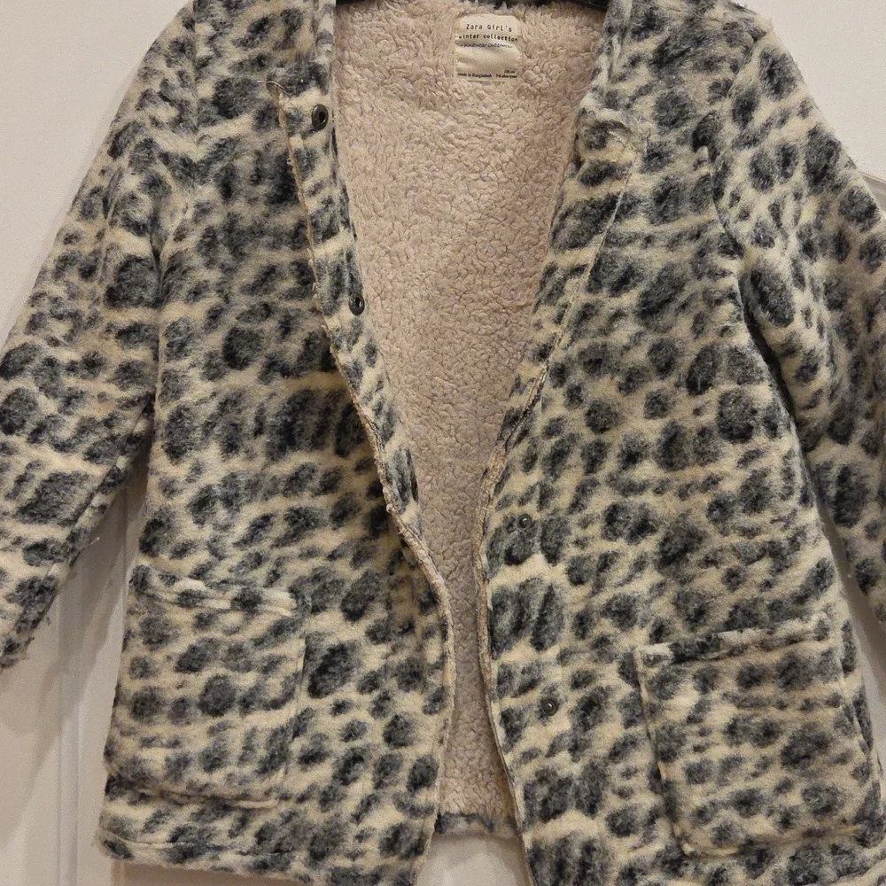 Zara Leopard Print Coat Jacket Size 7-8Y